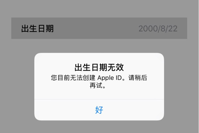 苹果出生日期一直无效
